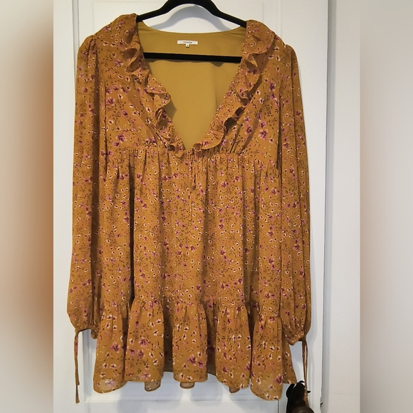 NWT TULAROSA Revolve Mobey Minidress Lafayette Fall Burnt Orange Floral Flowy - Picture 12 of 12